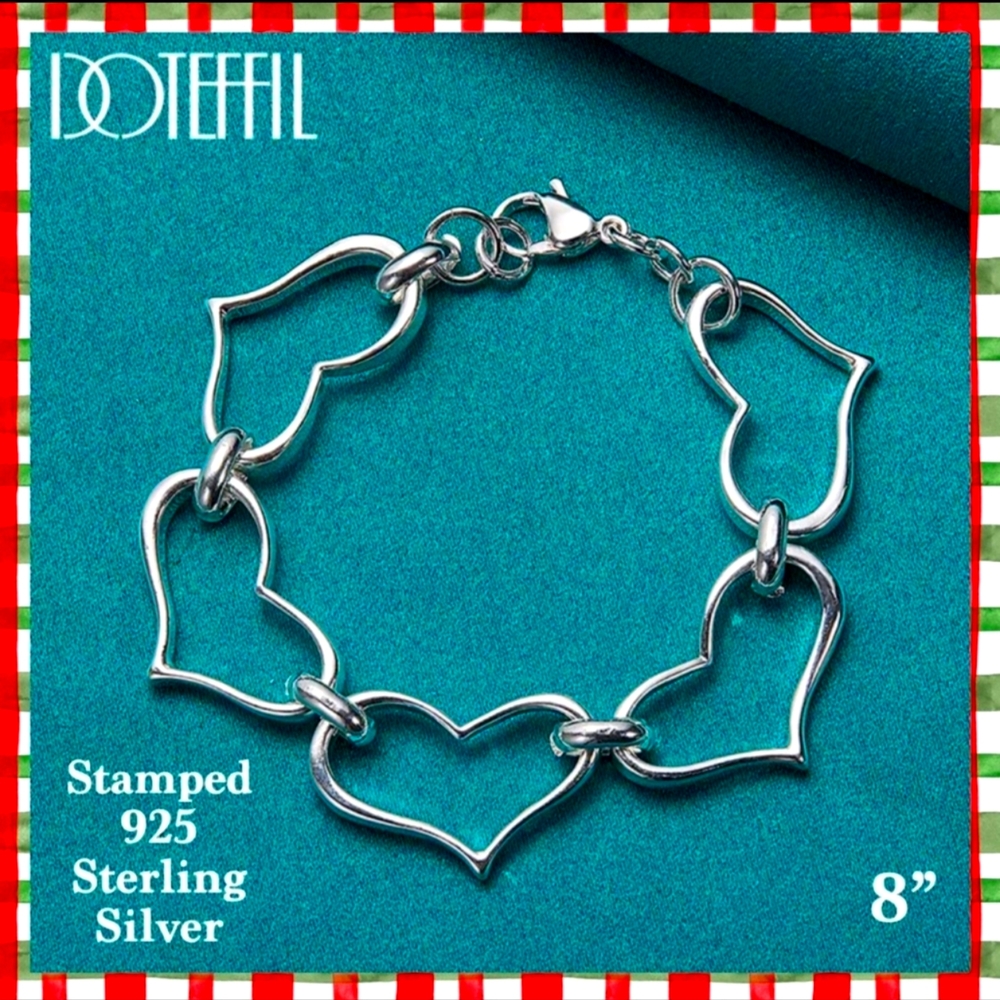 Sterling Silver Heart Chain Bracelet